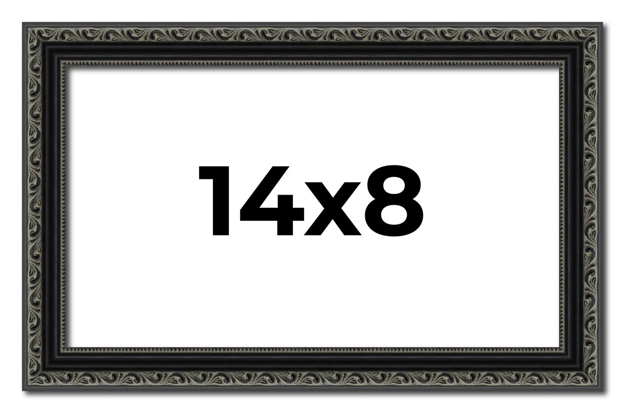 Photo Size Antique Black Picture Frame - UV Acrylic, Foam Board Backing, Hanging Hardware